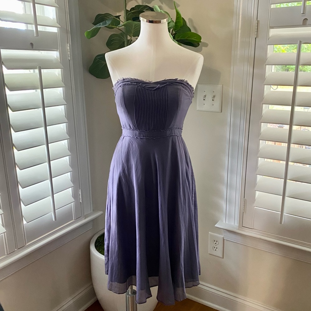 JCREW strapless dress size 2 purple